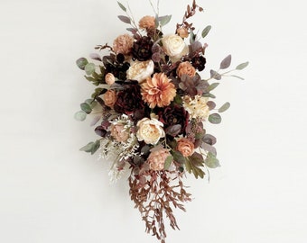 Burgundy, Peach, Champagne, Dusty Pink Arch Flowers, Silk Flower Swag, Artificial Wedding Hanging Flower, Wedding Backdrop Flower Decoration