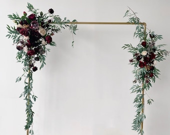 Wedding Arch Flower, Burgundy Wedding, Floral Arch Wedding, Burgundy and Gold Wedding, Burgundy Wedding Decoration, Burgundy Wedding Flower