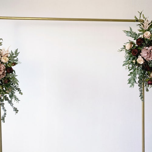 Burgundy Peach Champagne Dusty Pink Arch Flowers Silk Etsy
