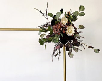 Boho Wedding Arch Flowers, Dusty Pink/Burgundy/Black/Ivory Flower Swag, Silk Flower Arrangement for Backdrop, Archway/Arbor/Altar Flowers