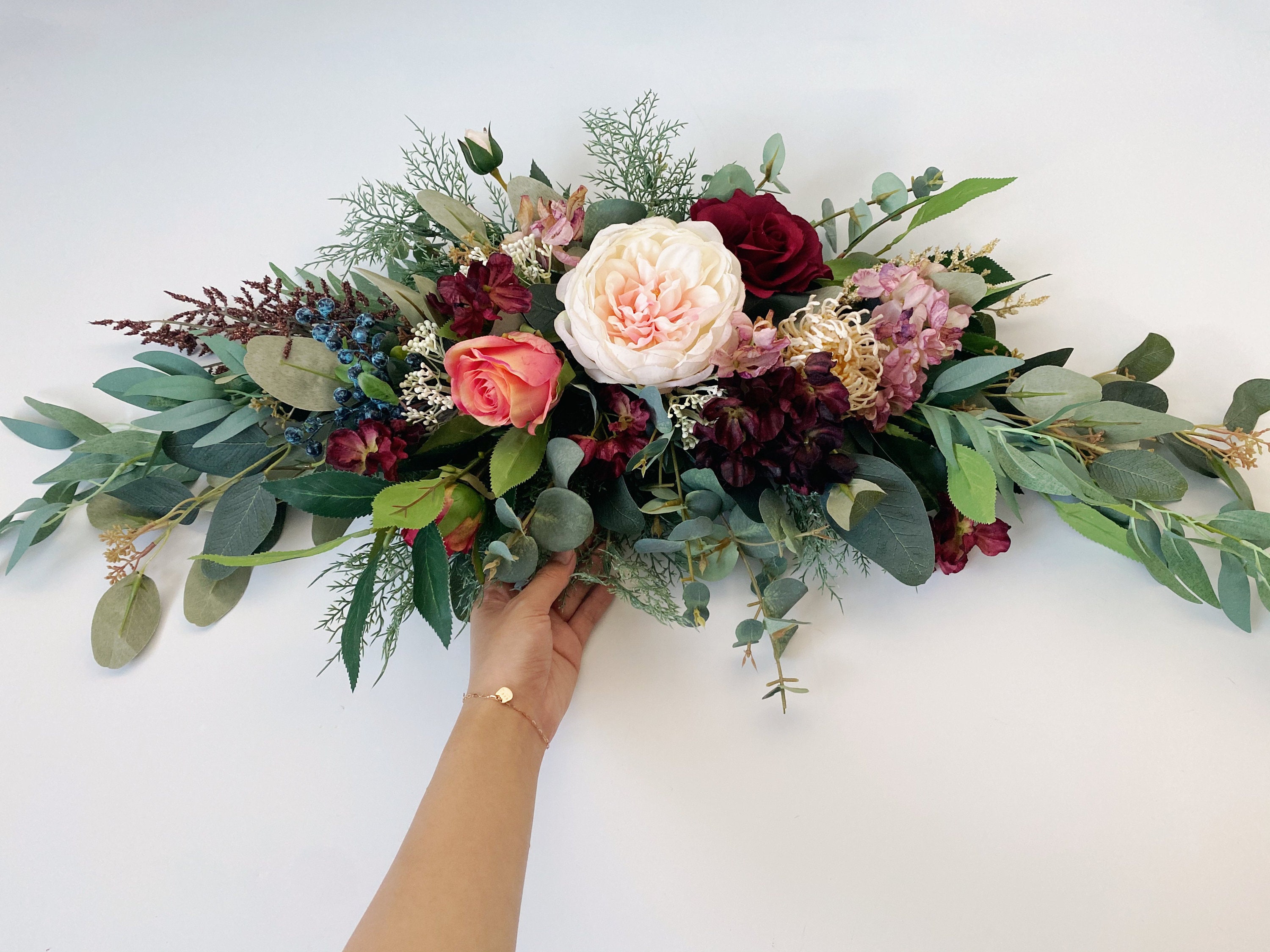 Boho Wedding Flower Swag Boho Wedding Altar Flower Etsy