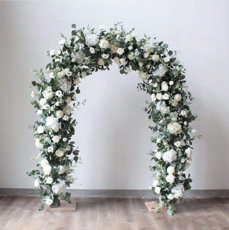 White Rose & Hydrangea Flower Panels for Arch Semi Circle | Etsy