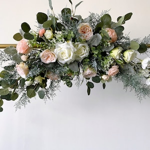Peach and White Wedding Arch Flowers,Wedding Arch Decorations,Hanging Flowers Wedding,Wedding Arbor Decorations,Wedding Flowers Arrangements