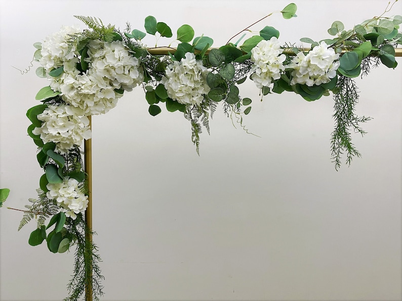 Wedding Arch Garland, Hydrangea Garland for Ceremony Arch, Silk Flower Garland, Artificial Flowers Hangings for Backdrop, Hydrangea Decor image 1