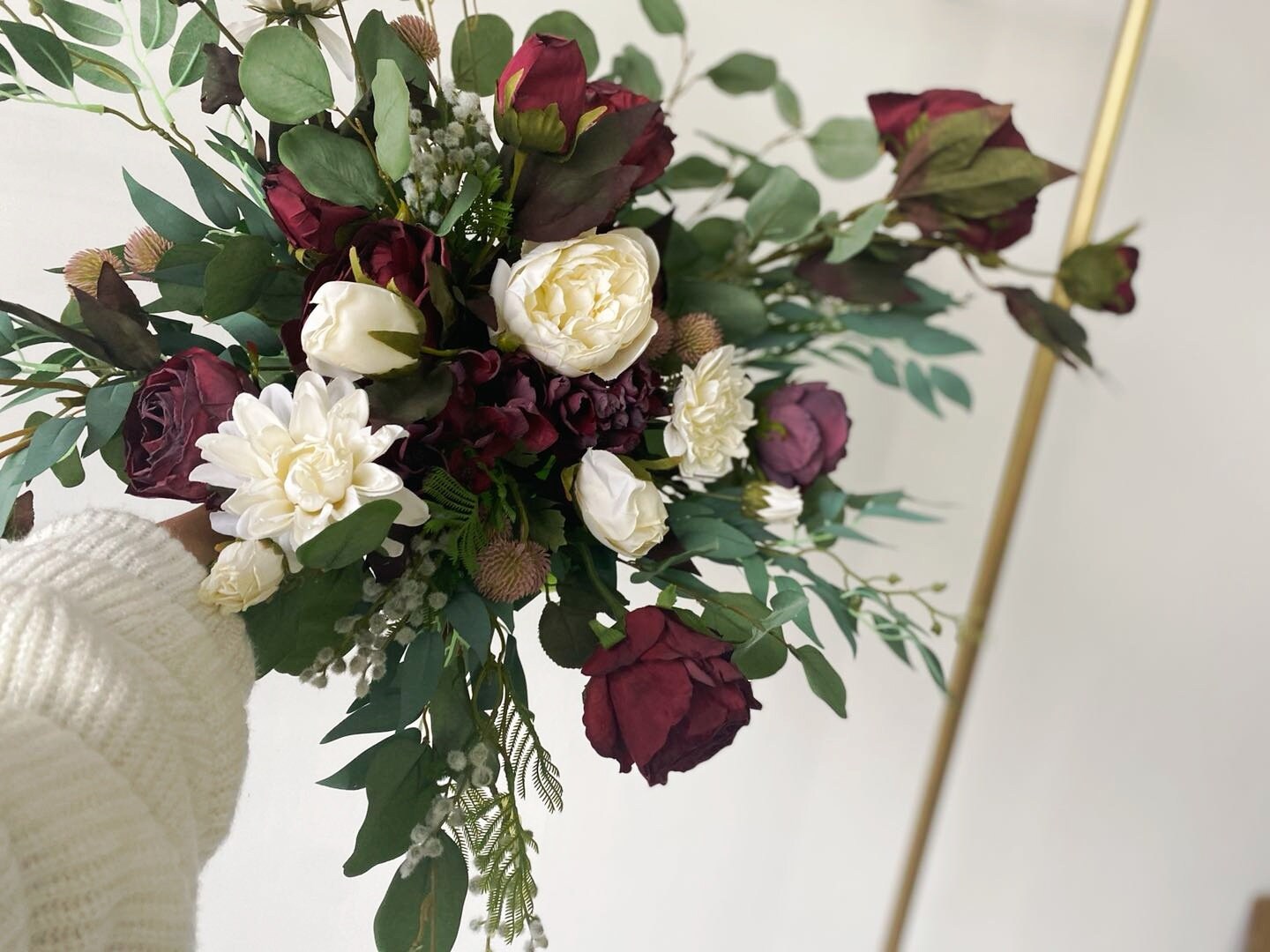 Burgundy & White Wedding Arch Flower Burgundy Wedding Flower - Etsy