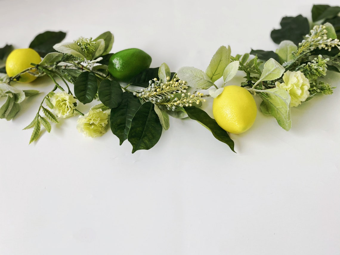 Lemon Garland Artificial Lemon Decor Realistic Lemon Home Etsy