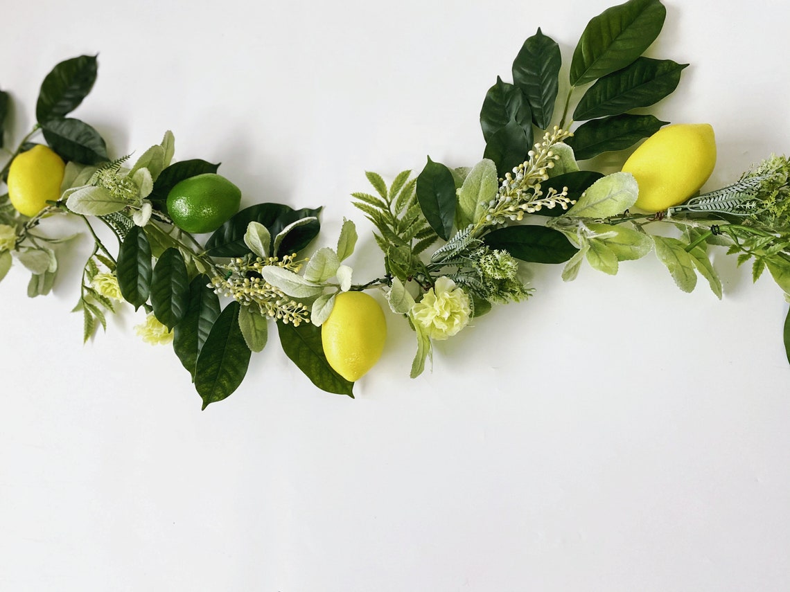 Lemon Garland Artificial Lemon Decor Realistic Lemon Home Etsy