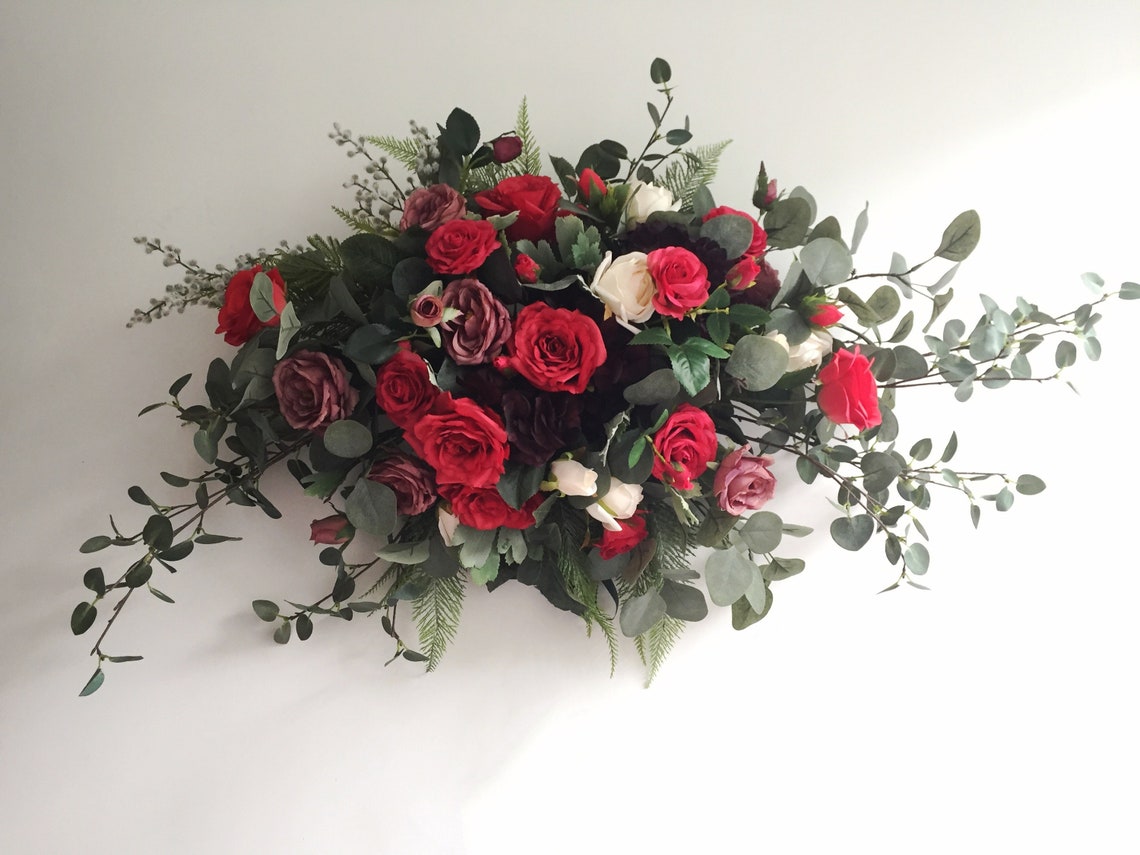 Red and White Rose Flower Swags for Archwedding Arch Etsy