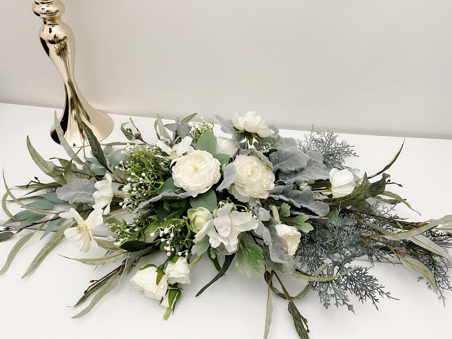 Rust Red & Mauve Rose With Eucalyptus Swag for Front Door/wedding Arch ...
