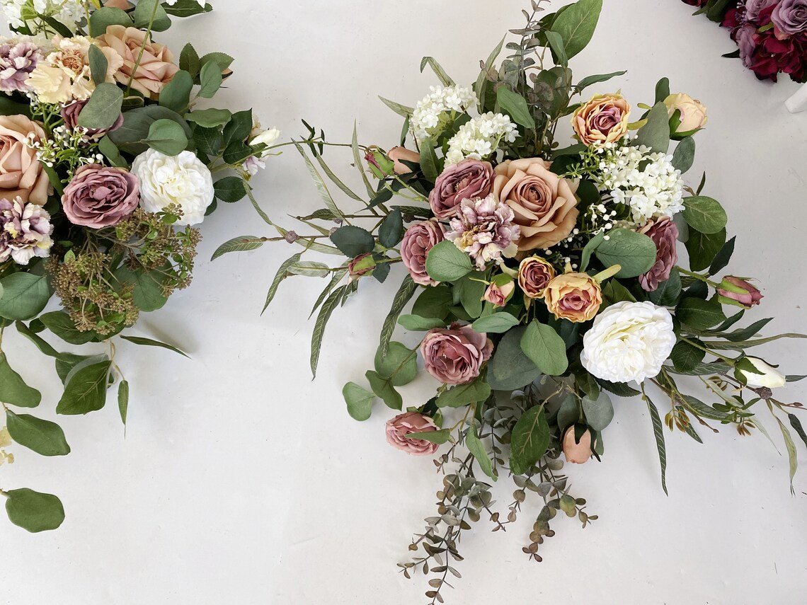 Dusty Rose Pink White Ivory Flower Swags 2 in 1 Set Wedding Etsy UK