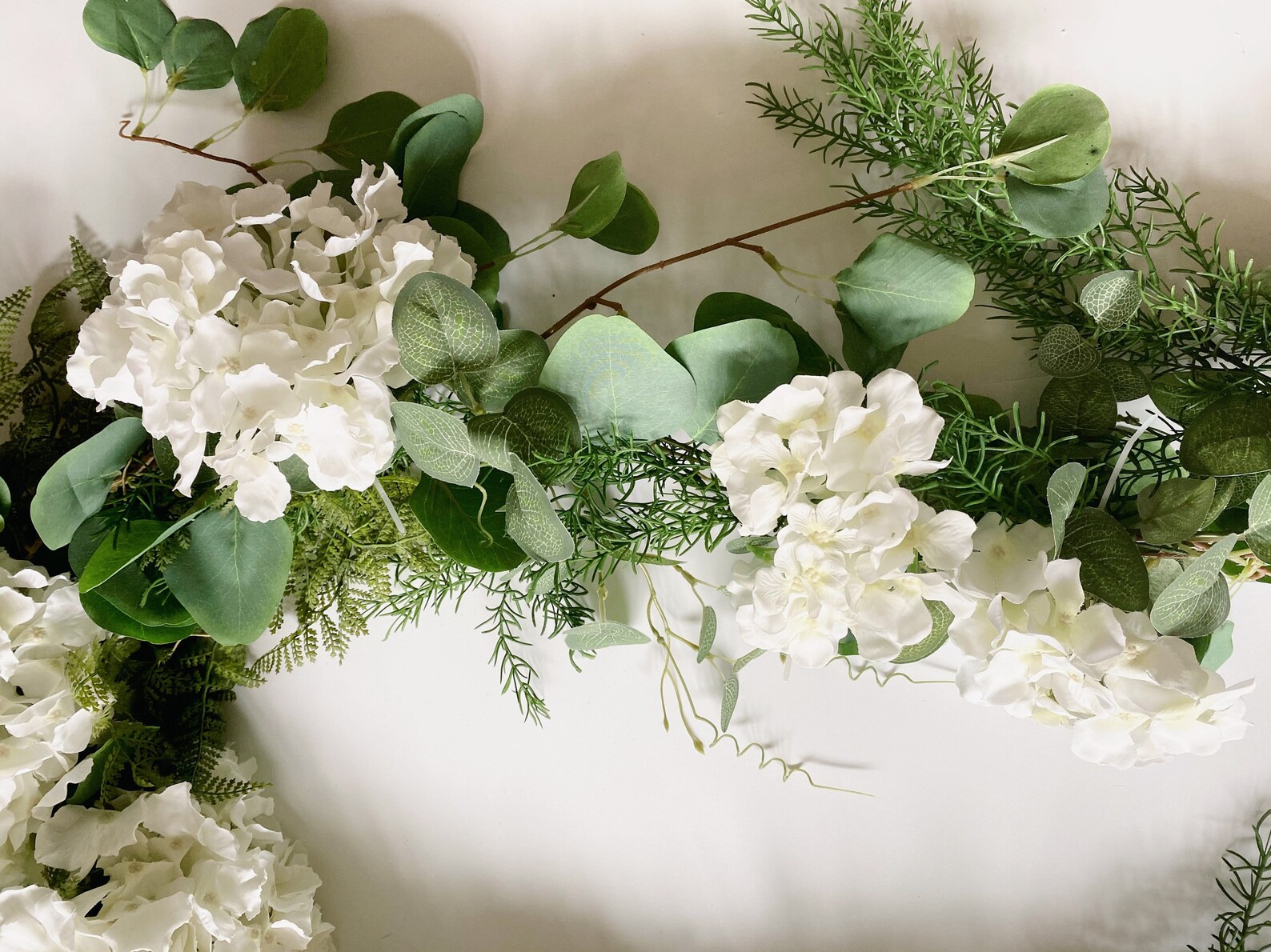 White Hydrangea Silk Flower Garland Hanging Decoration Creamy Etsy
