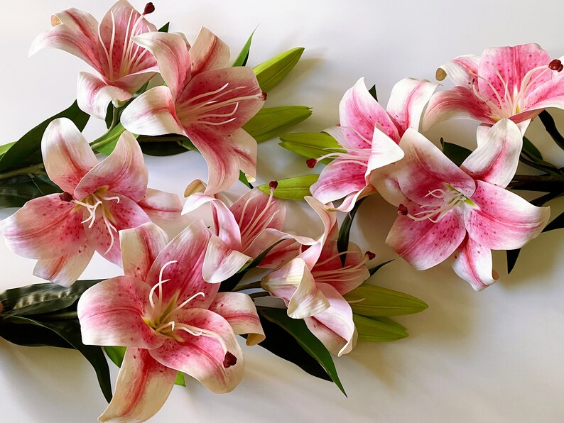 Artificial Lilies Fake Real Touch Lily Long Stem Stargazer Etsy UK