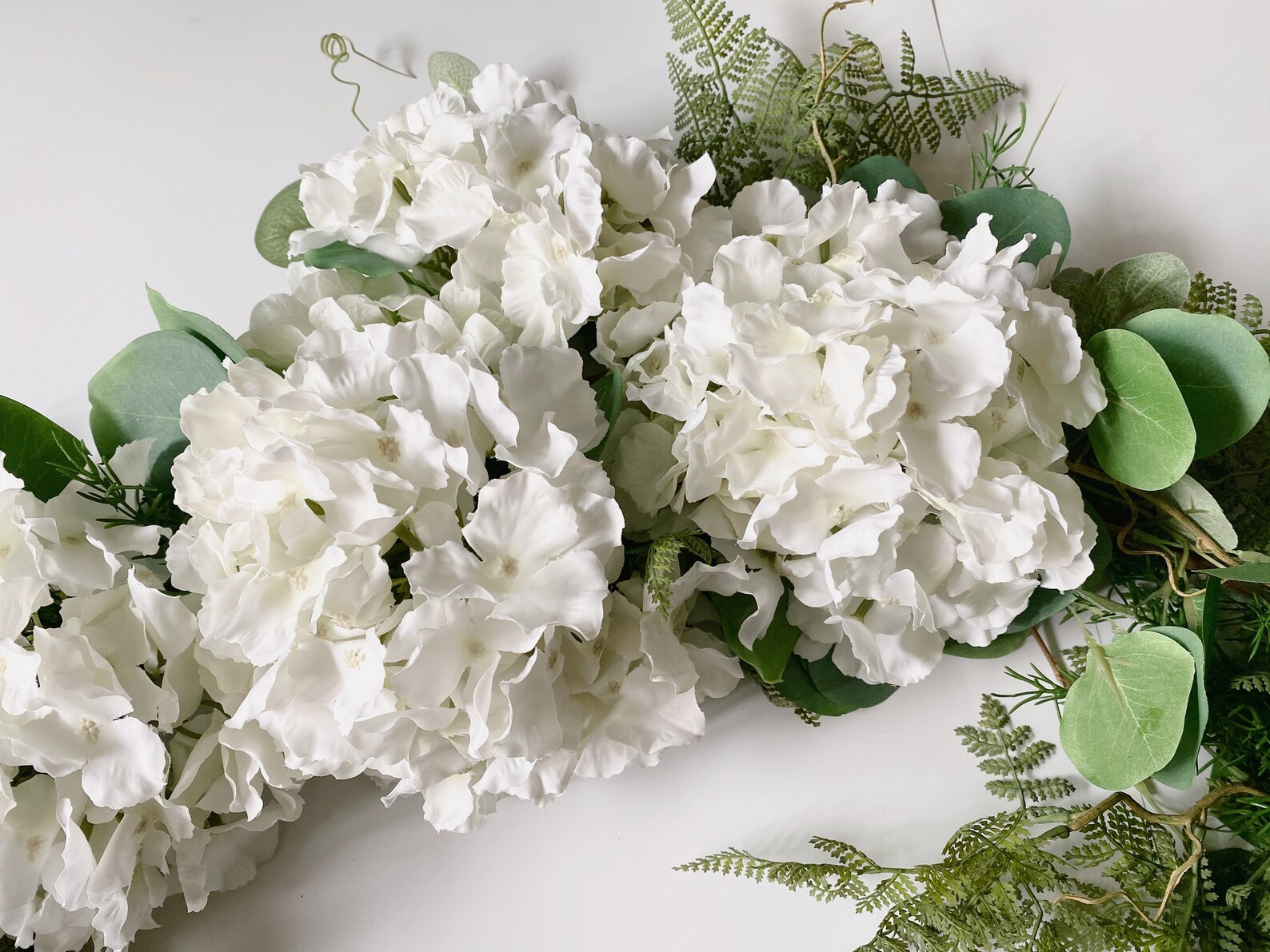 White Hydrangea Silk Flower Garland Hanging Decoration Creamy Etsy