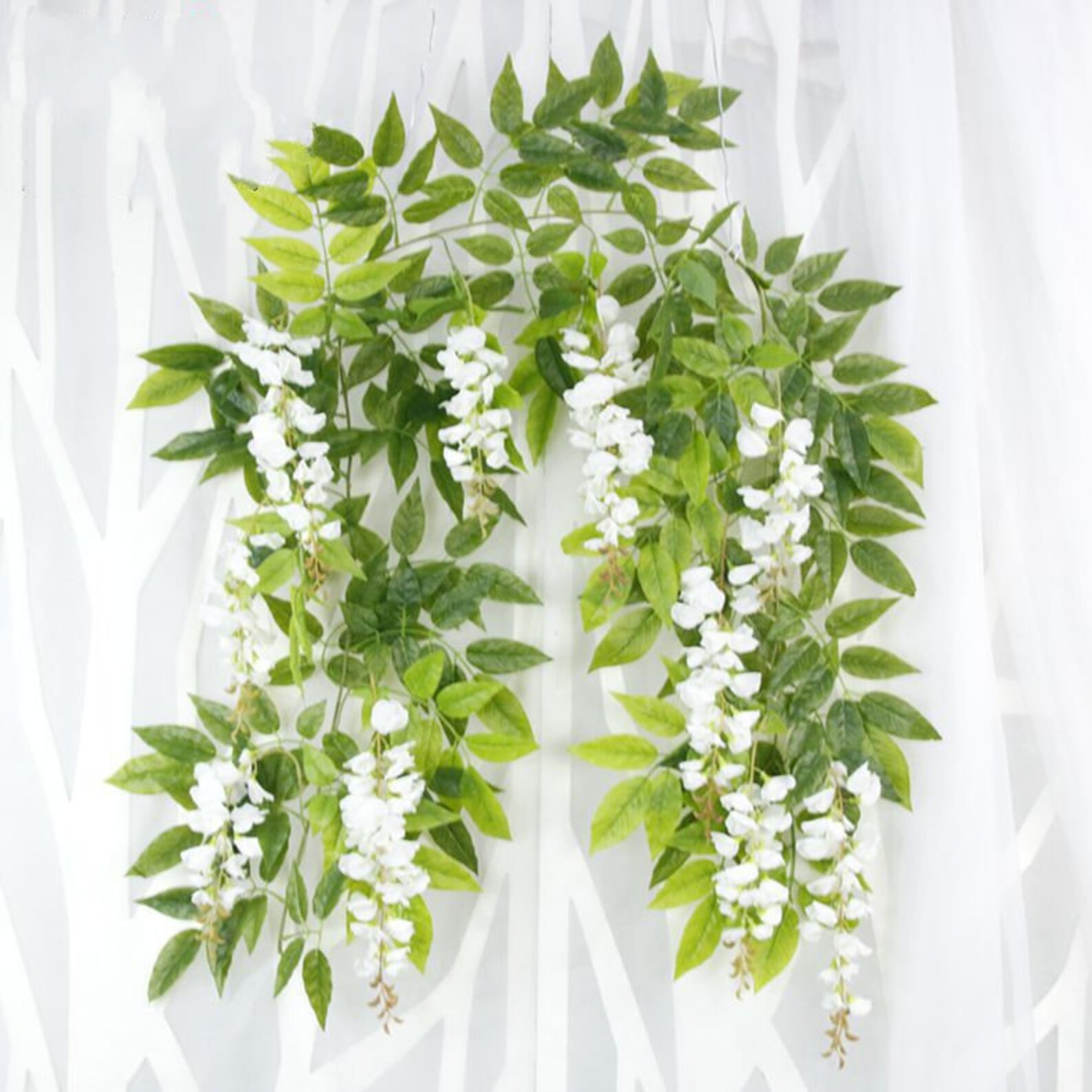 Wisteria Flowers Garland 95in Long in White/Purple Wedding Etsy