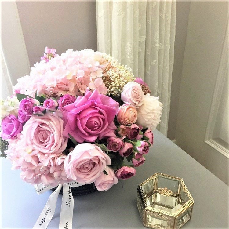 Real Touch Flower ArrangementRealistic FlowersReal Feel Etsy