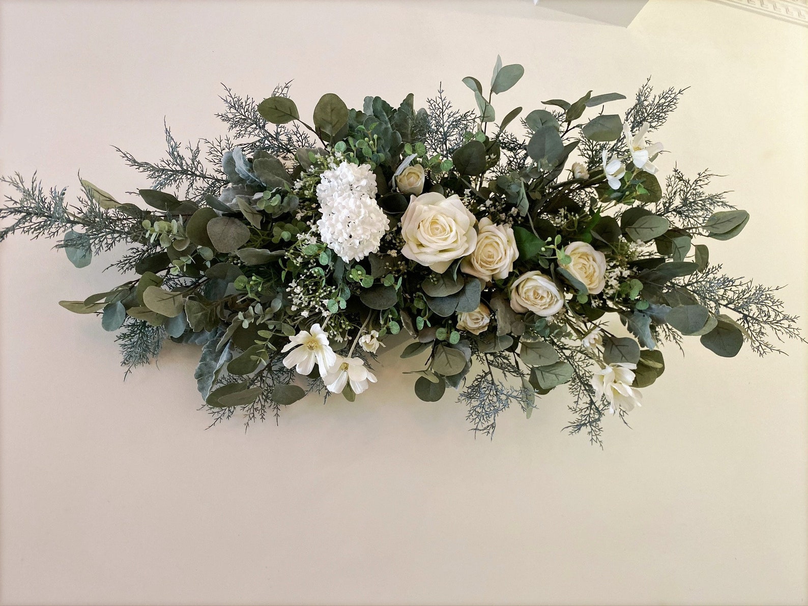Creamy White Rose Hanging Flowers for Wedding, Artificial Flowers for ...
