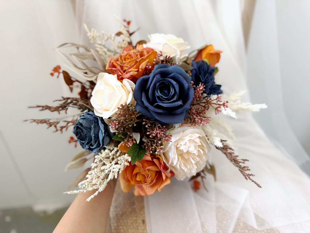 navy blue bridesmaid dresses with orange flowers Boden Women's Annet Linen Blend Midi Dress in Blue