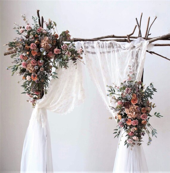 Vintage Dusty Pink Rose Flower Swag For Wedding Arch Arbour Etsy