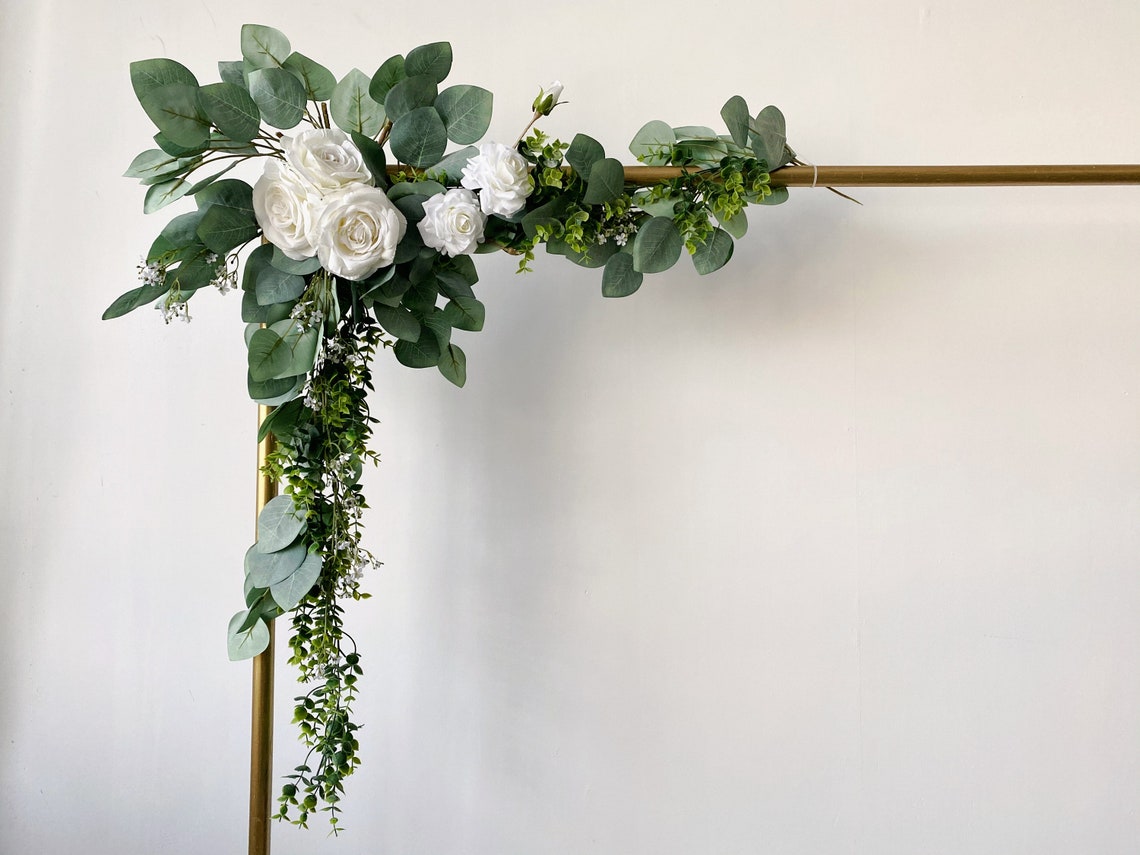 White Rose & Eucalyptus Arch Flowers Wedding Altar Flowers Etsy Australia