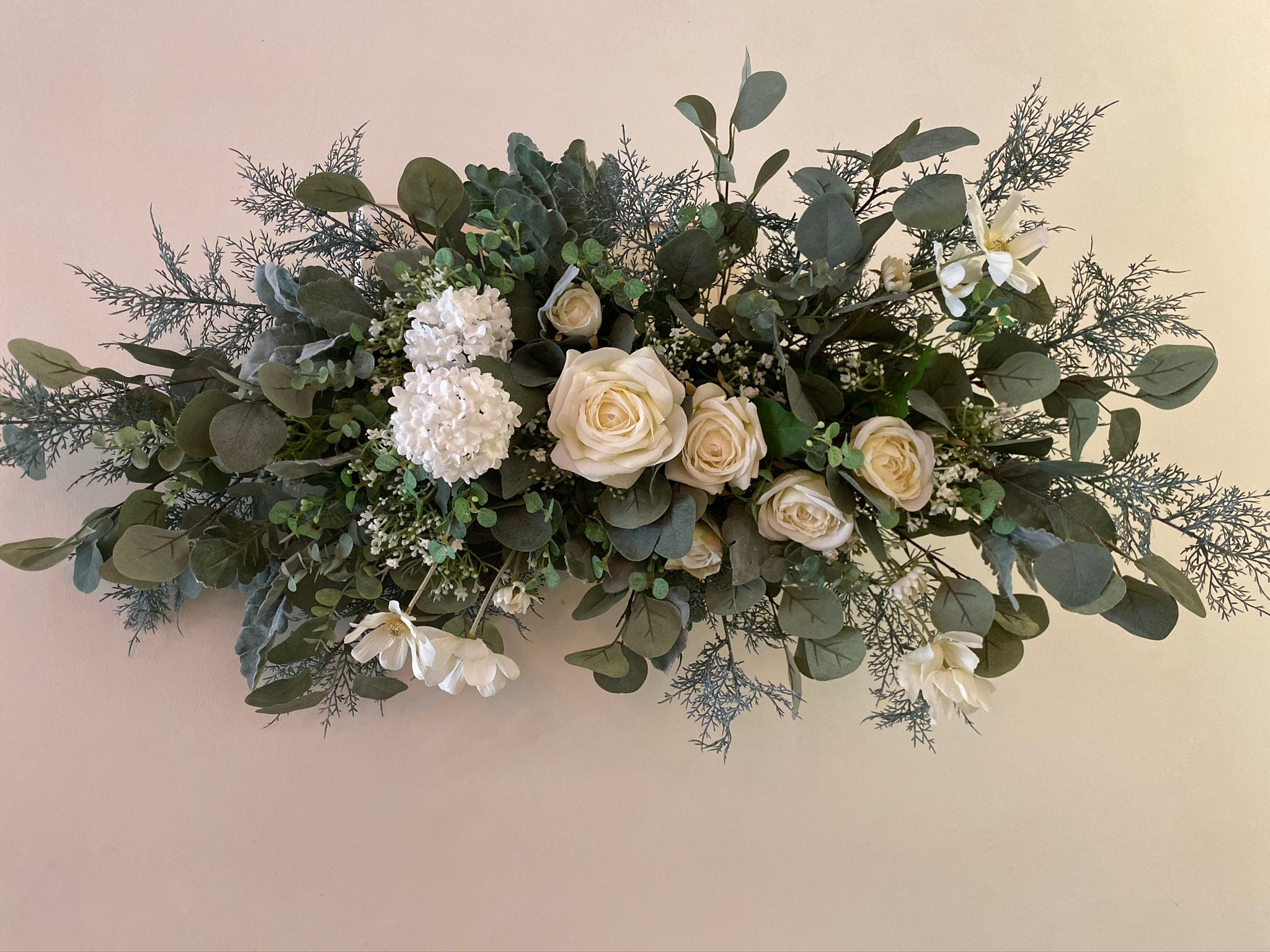 Creamy White Rose Hanging Flowers for Wedding, Artificial Flowers for ...