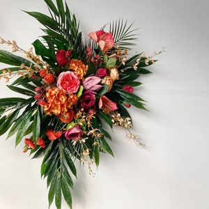 Tropical Wedding Arch flower with Bright Colors, Summer Wedding Bridal Bridesmaid Bouquets, Tropical Theme Wedding Flowers, Protea Bouquets