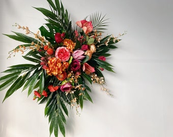 Tropical Wedding Arch flower with Bright Colors, Summer Wedding Bridal Bridesmaid Bouquets, Tropical Theme Wedding Flowers, Protea Bouquets