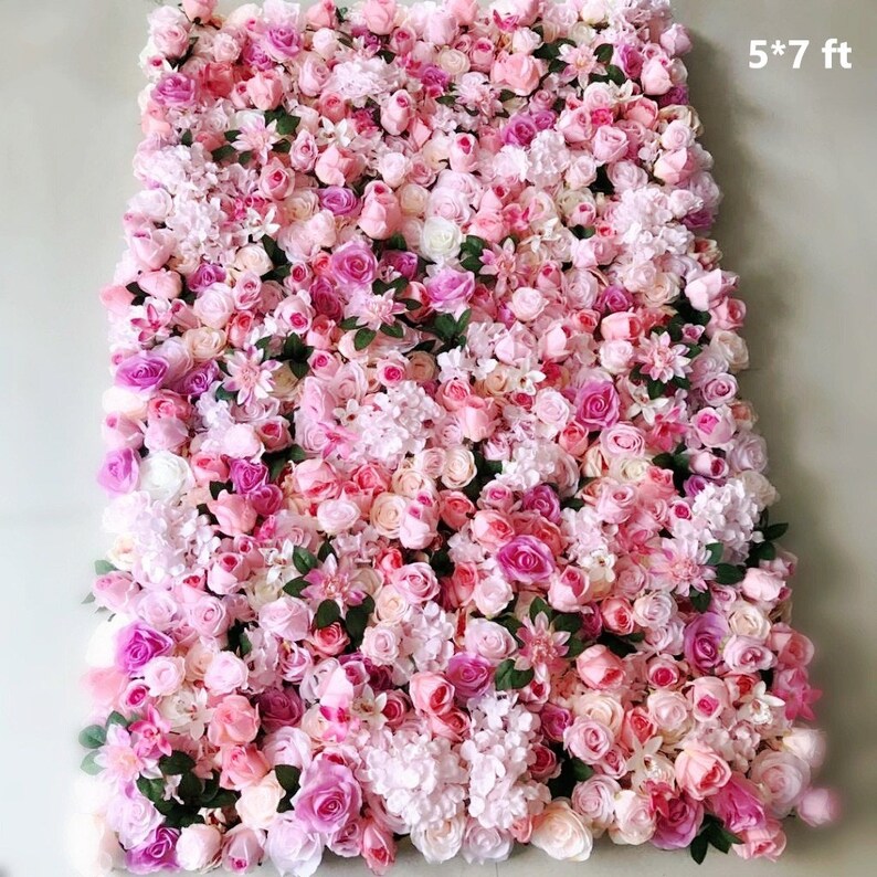 Artificial Pink Flowers Wall PanelLarge Flower Etsy