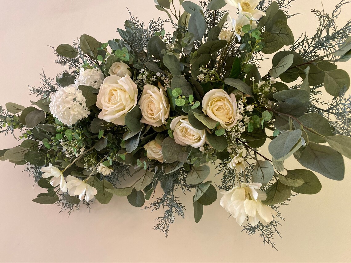 Creamy White Rose Hanging Flowers for Wedding, Artificial Flowers for ...