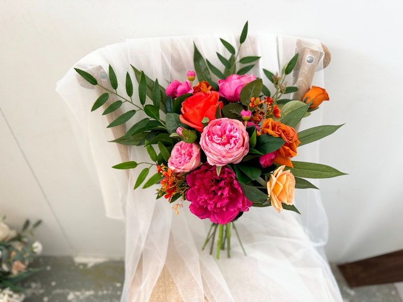 Pink Orange Amd Red Rosed Pink & Orange Wedding Flowers, Pink and Fuschia Bouquets, Bright Color ...