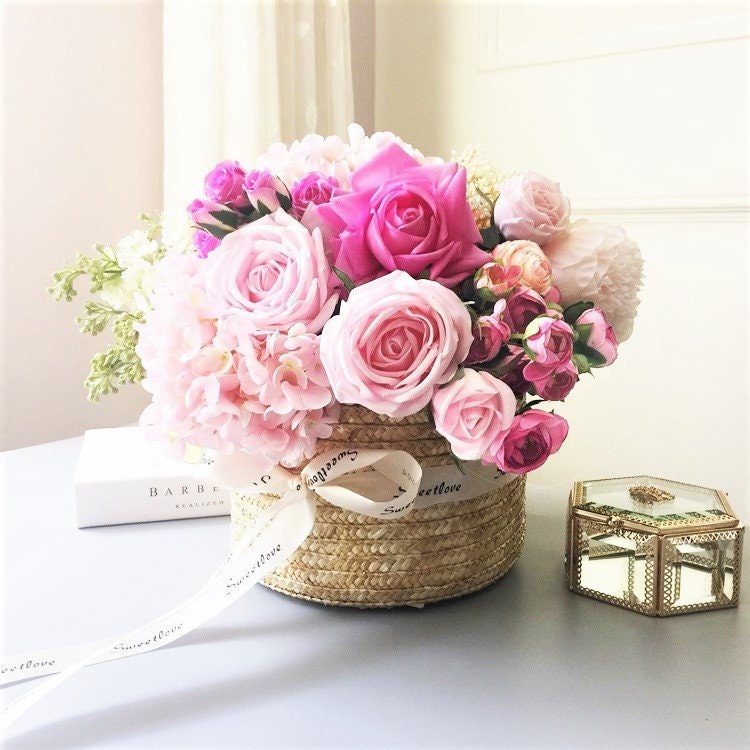 Real Touch Flower ArrangementRealistic FlowersReal Feel Etsy