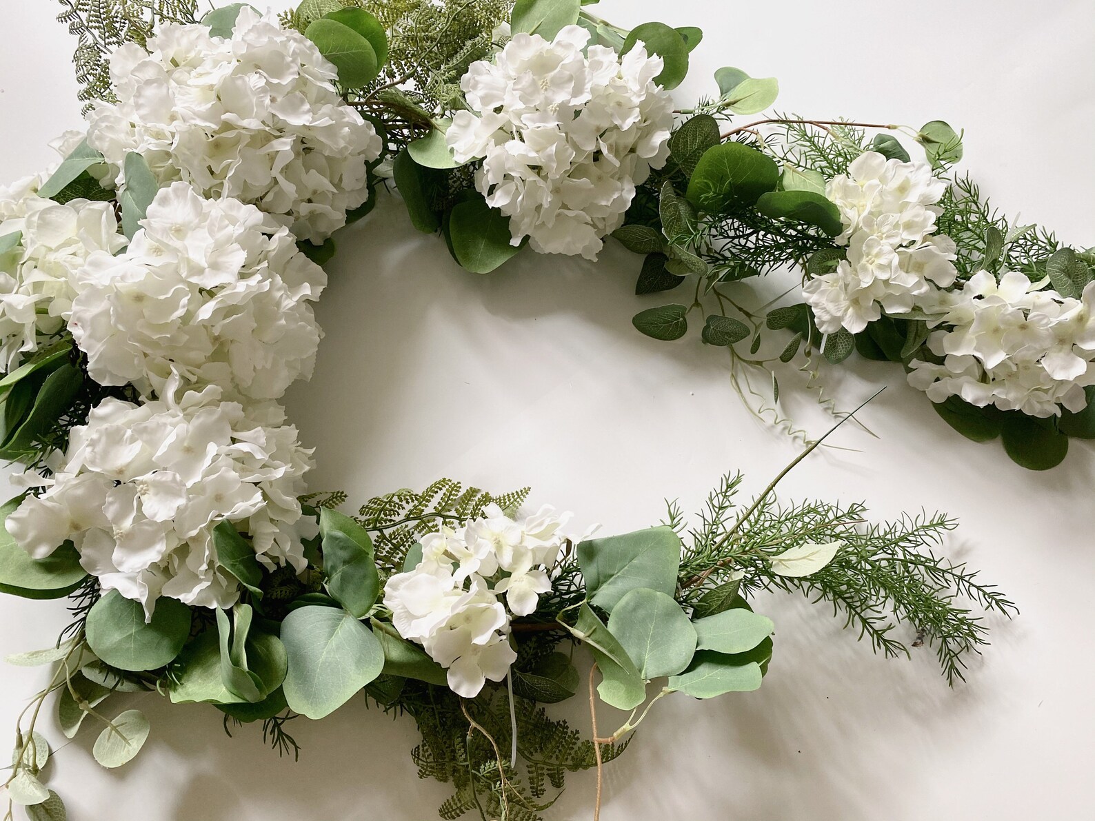 White Hydrangea Silk Flower Garland Hanging Decoration Creamy Etsy