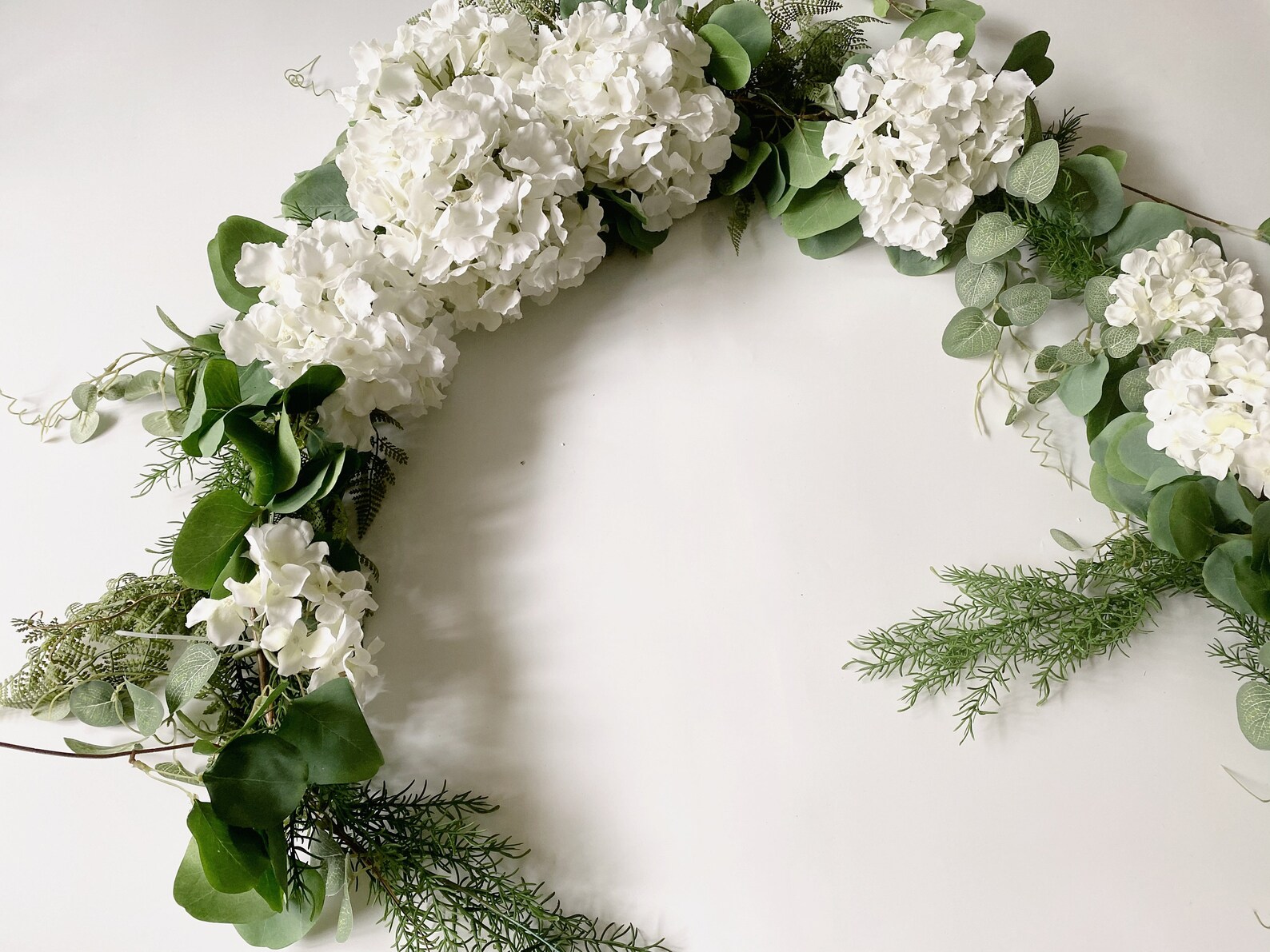 White Hydrangea Silk Flower Garland Hanging Decoration Creamy Etsy