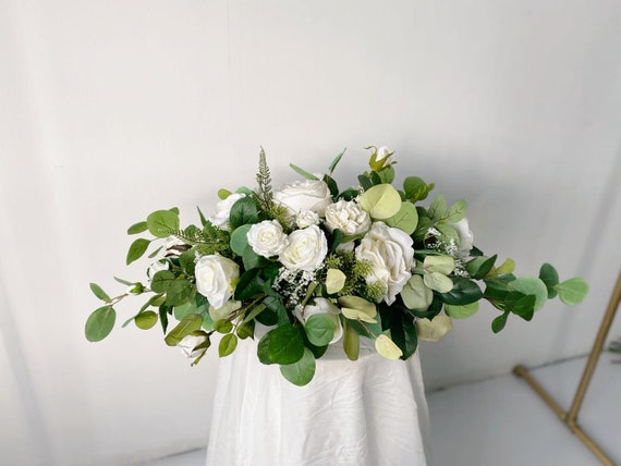 Centre de table de mariage blanc et vert Fleur Rose blanche - Etsy Canada