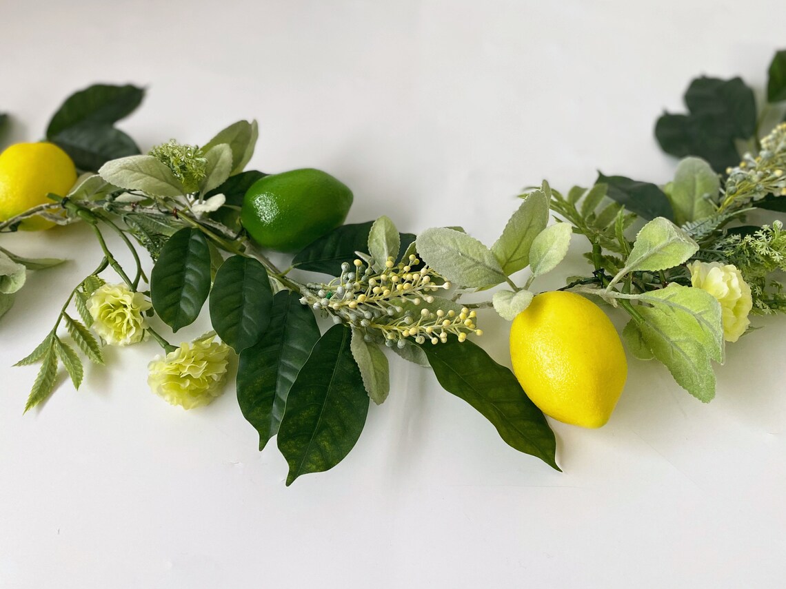 Lemon Garland Artificial Lemon Decor Realistic Lemon Home Etsy