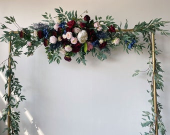 Large Boho Wedding Arch Garland Flowers, Boho Wedding Flower Swag, Boho Wedding Altar Flower, Rose & Eucalyptus Arch Garland, Arbor Flowers