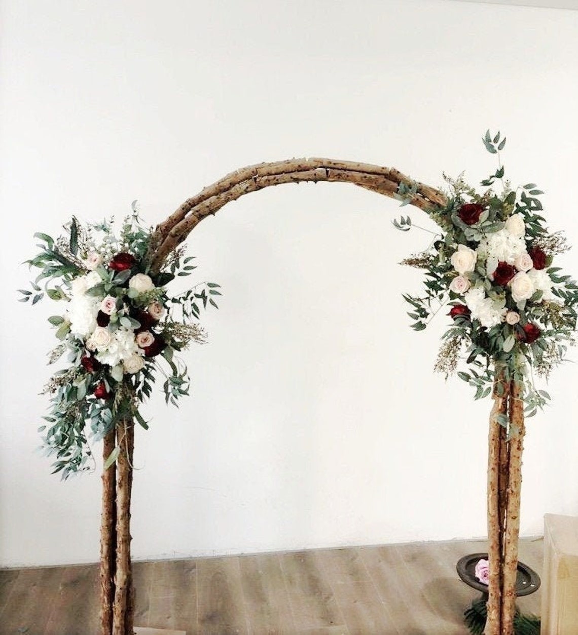Dark Red & White Hanging Flowers 2 in 1 Set Wedding Arch Etsy