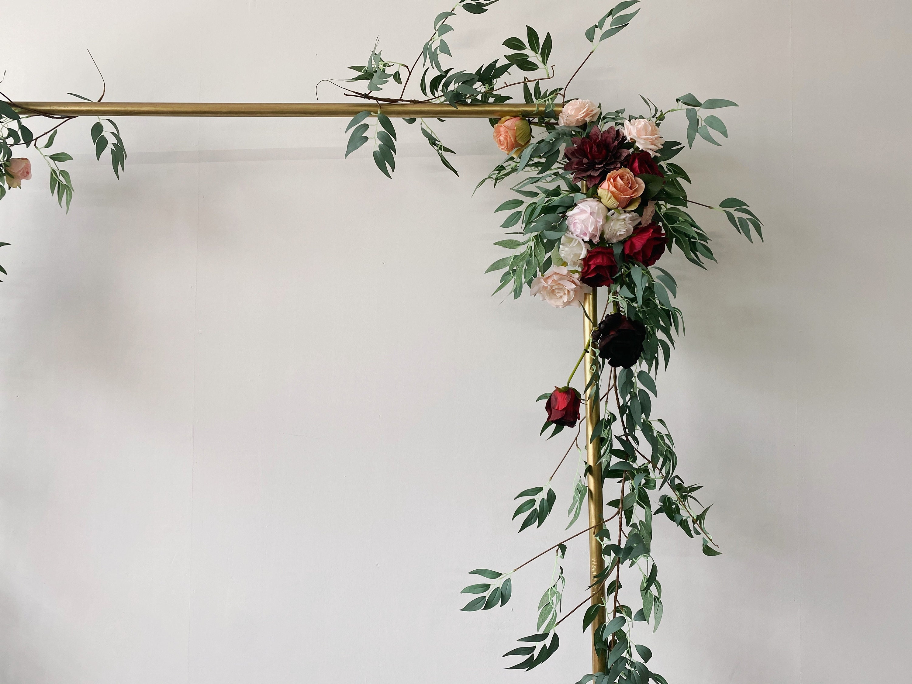 Burgundy Blush Pink Peach Arch Flower Garland 2 in 1 set Etsy