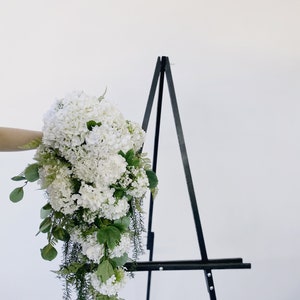 Romantic White hydrangea Wedding Cascading Bouquet, White Draping Bouquet, Wedding Cascade Bouquet, Hydrangea Silk Flower Bridal Bouquet image 2
