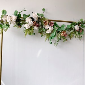 WDDH 2 flores de arco de boda, guirnaldas florales decorativas  de rosa blanca, arreglo floral de cenador vegetal, guirnalda de flores de  arco de boda para cortinas traslúcidas, silla de boda
