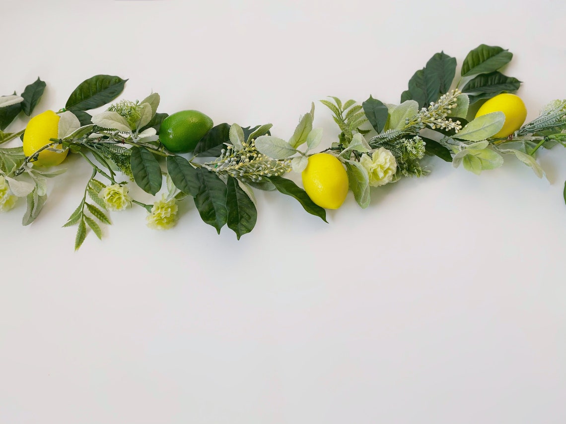 Lemon Garland Artificial Lemon Decor Realistic Lemon Home Etsy