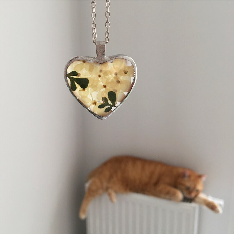 hydrangea Natural Jewelry Terrarium necklace Botanical Real plant jewelry