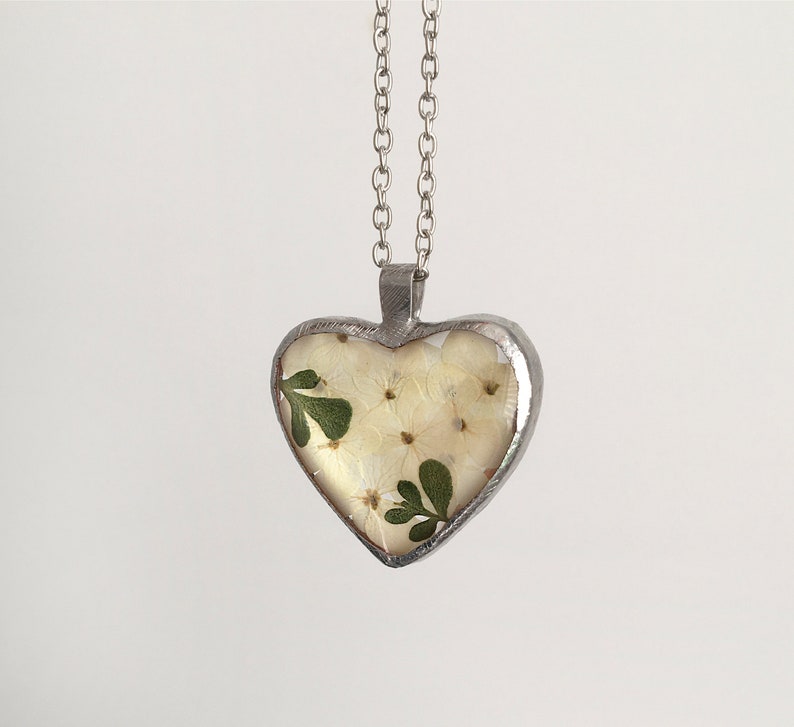 hydrangea Natural Jewelry Terrarium necklace Botanical Real plant jewelry