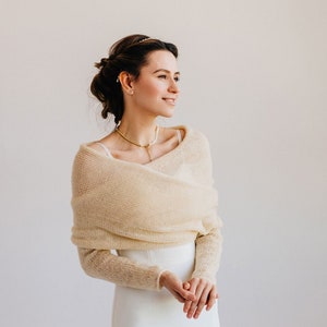 Alpaca Shrug Bolero Wedding Cover Up Alpaca Shawl Bolero Bridal Bolero Wrap image 1