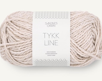 Cotton Yarn TYKK LINE Sandnes Garn Linen Yarn Viscose Yarn 50 g / 60 m Cotton Linen Yarn Summer Yarn Aran Weight Yarn Worsted Yarn