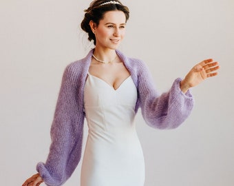 Mohair boléro haussement d'épaules veste de mariée Mohair haussement d'épaules boléro couvrir mariage haussement d'épaules