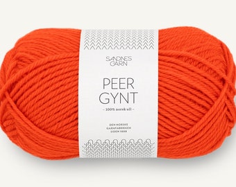 Wool Yarn PEER GYNT Sandnes Garn Pure Wool Norwegian Yarn 50 g / 91 m DK Yarn
