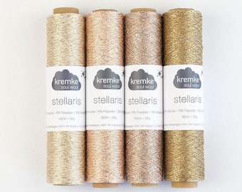 Hilo brillante Stellaris Kremke Hilo metálico Hilo brillante Hilo con purpurina Hilo dorado Hilo plateado Hilo reluciente