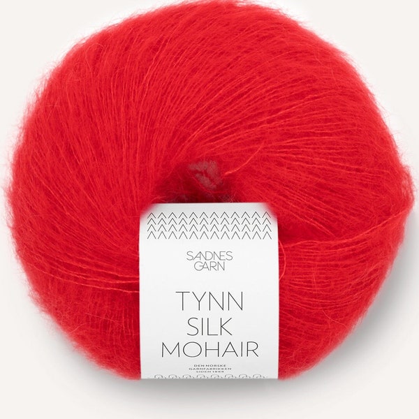 Mohair Yarn TYNN SILK MOHAIR Sandnes Garn Yarn Silk Mohair Yarn 25 g / 212 m Lace Yarn Mohair Silk Yarn