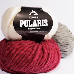 Hilo de lana DROPS Polaris Hilo superbulky Hilo grueso Hilo para fieltrar Hilo gigante Hilo de lana pura Hilo jumbo Hilo de fibra natural