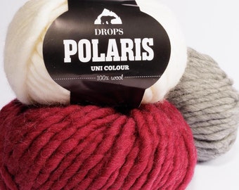 Wool Yarn DROPS Polaris Super Bulky Yarn Chunky Yarn Felting Yarn Giant Yarn Pure Wool Yarn Jumbo Yarn Natural Fiber Yarn